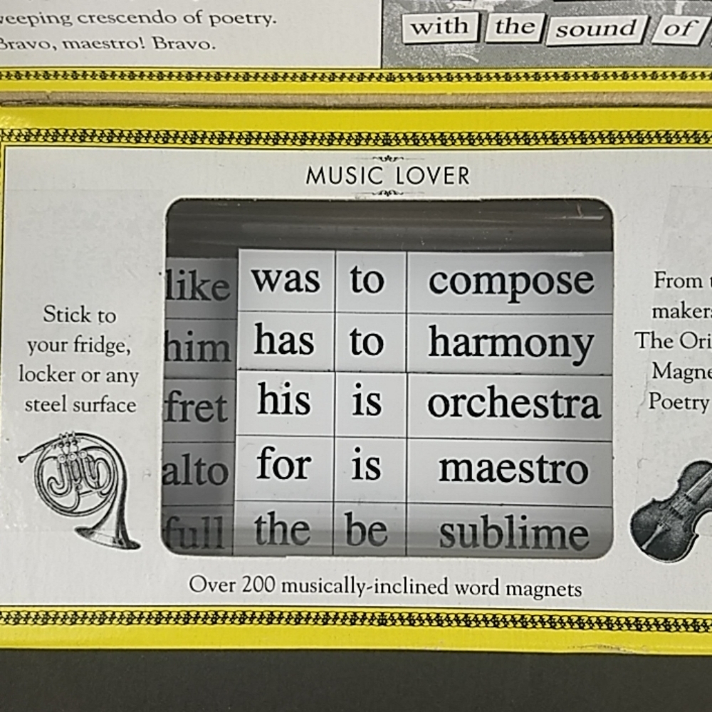 NWT Music Lover ❤️ magnetic poetry kit, over 200 music-themed magnets! - Picture 5 of 7
